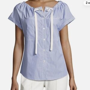 Theory Velvela striped boatneck top